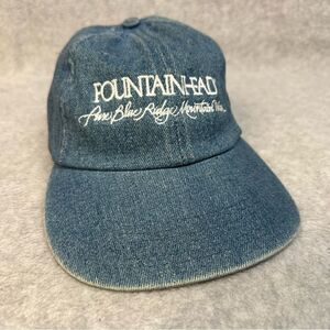 Fountainhead Denim Golf Hat‎ Ballcap OSFA Blue Hook And Loop Strap Casual Club